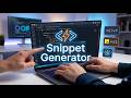 Snippet Generator in VS Code | Create Custom Code Snippets Fast & Boost Productivity 🚀