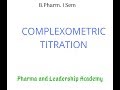 COMPLEXOMETRIC TITRATIONS