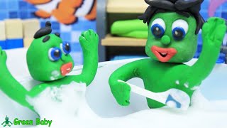 Splashing Bubble-Bath Song | NEW Green Baby Nursery Rhymes and Kids Songs