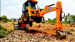 JCB Backhoe Machine cutting llsoil lJCB 3DX Contractions