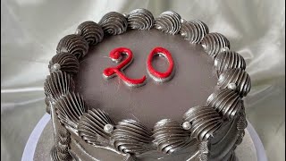 Silver Chrome Birthday Cake Design | Elegant '20' in Red 🩶❤️