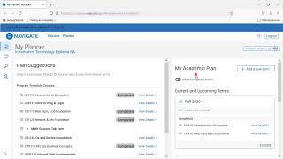 Student Navigate Tutorial How to Create Your Academic Plan