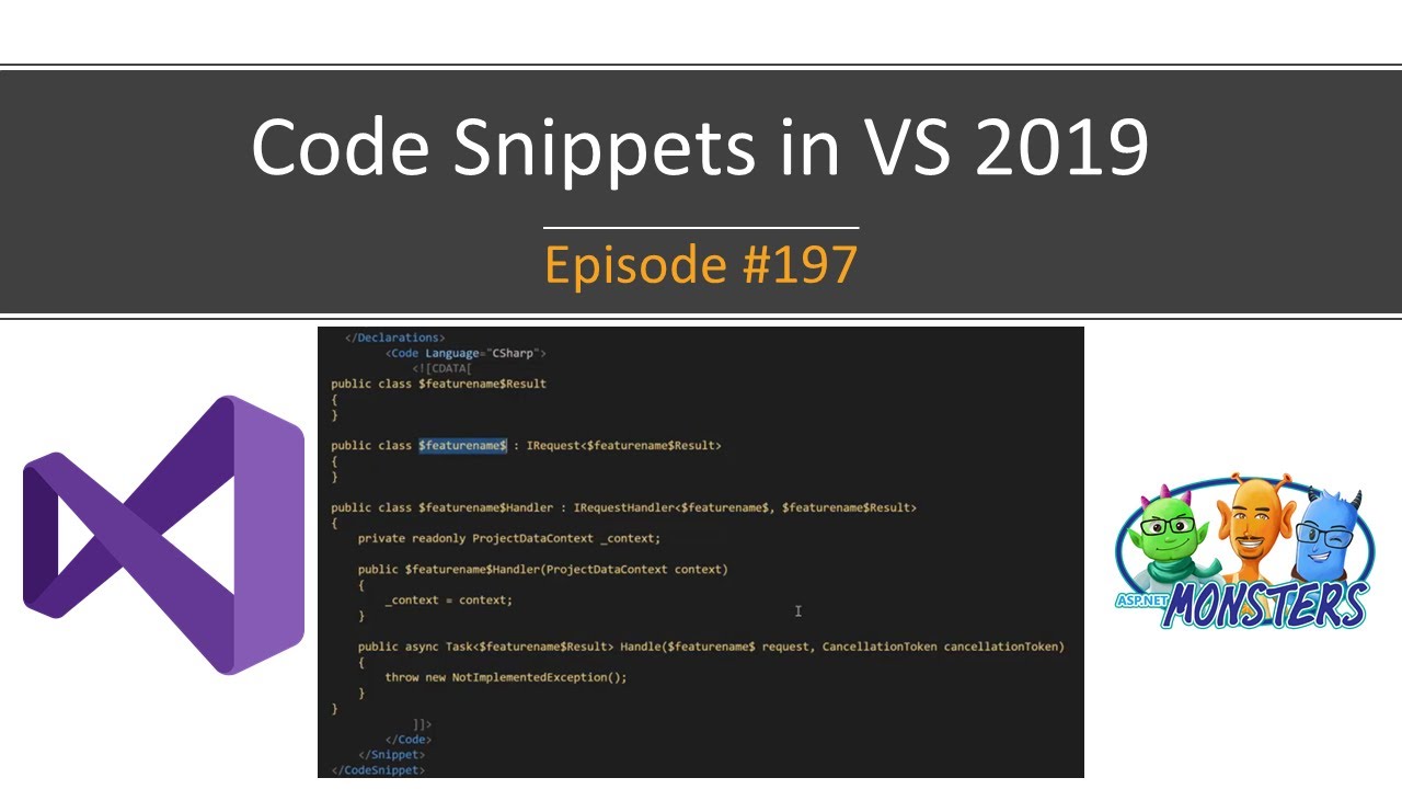 Code Snippets In Visual Studio 2019 (#197) - YouTube