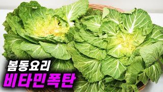 💚초간단 봄동요리  비타민폭탄 | 꿀맛보장 | 봄동 영양소 500% 섭취법/ 봄동은 절대 절이지 마세요 총각김치보다 맛있어요