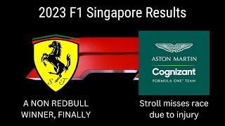2023 F1 Singapore Results (Ferrari, Aston Martin)