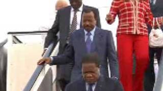 The presidential couple returns to Yaounde