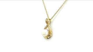 Silverona 1.16CTW Genuine Pearl .925 Sterling Silver Gold Plating Pendant