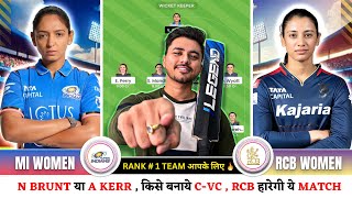 RCB-W vs MI-W Fantasy Team | MI-W vs RCB-W Match Prediction | BLR-W vs MI W Dream Team | WPL MATCH 6