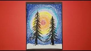 Elementary Art: Winter Tree Drawing