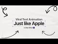 How to Create VIRAL Text Animation Just Like Apple in After Effects