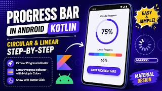 ANDROID - PROGRESS BAR - CIRCULAR, LINEAR, CLOCKWISE, ANTI CLOCKWISE || TUTORIAL IN KOTLIN