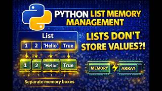 Python List Memory Management Explained | How Lists Store Data in Memory| Array Vs List