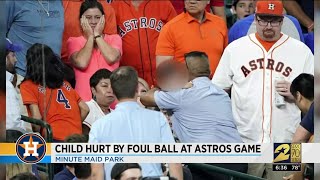 Child hurt by foul ball at Astros game