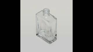 1 oz (30ml)  Flat Square Clear Glass Bottles