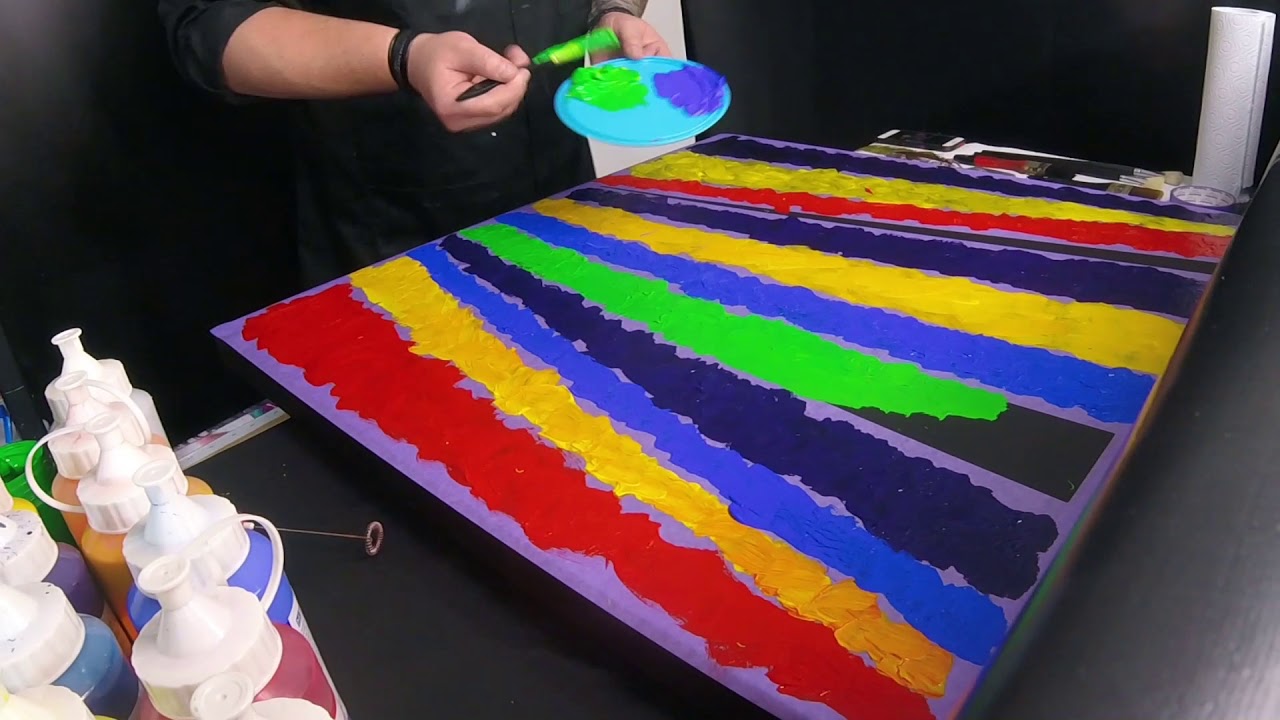 Simple Abstract Painting｜Masking Tape Painting｜Satisfying Art Therapy ...