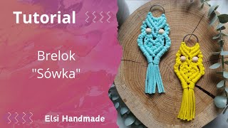 tutorial brelok makrama sowa, keychain owl macrame diy