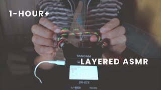 ASMR 1HOUR LAYERED TRIGGERS - BINAURAL 3D MIX for sleep, background noise, tingles (No Talking)