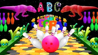 Alphabets with bowling ball | ABC phonics with Bowling pin | Bowling Ball Adventure For Kids
