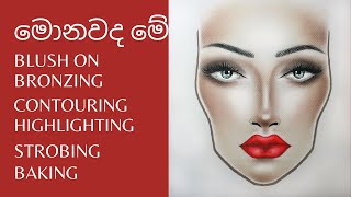 මොනවද මේ Contouring, Highlighting, Blush on, Bronzing, Strobing & Baking | Sinhala Tutorial Part 23