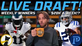 LIVE FANTASY FOOTBALL DRAFT! BEST PLAYERS TO TARGET & STRATEGY FOR UNDERDOG BEST BALL WEEKLY WINNERS