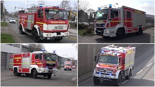 [Unimog-TLF3000] Einsatzfahrten zu Großbrand in Minden - Berufs- und Freiwillige Feuerwehr + Polizei