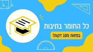 פתרון פשוט לכיתה ז: נפח ושטח פנים של תיבה