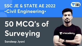 50 MCQ's of Surveying | Click on description to watch other MCQ's | SSC JE | Sandeep Jyani