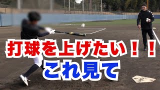 【打球を遠くに飛ばすには】打球に角度をつけたい！高い放物線の打球を打ちたい！