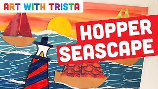 Edward Hopper Inspired Seascape Art Tutorial - Art With Trista
