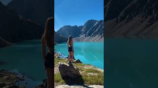 The best hiking in Kyrgyzstan 🇰🇬 #hiking #kyrgyzstan #travelvlog #mountains #lake #hike