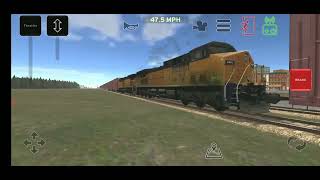 Conrail With Union Pacific Train With Boxcars And DPU With Conrail