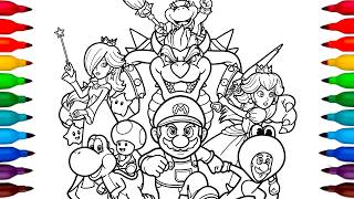 The Super Mario Galaxy Movie Coloring Pages | Satisfying Coloring all Characters