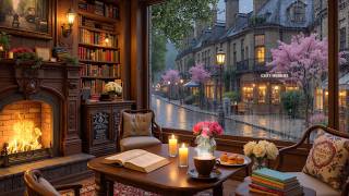 Cozy Firelight & Rainy Café Lounge ☕ Velvet Jazz Piano & Warm Coffeehouse Atmosphere For Deep Work