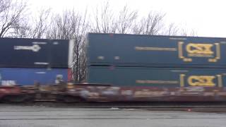 2 Fast CSX Trains Meet at RR Crossing