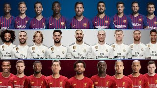 Barcelona 2019 vs Real Madrid 2019 vs Liverpool 2019 Comparison - Ronaldo Messi