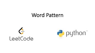 Leetcode - Word Pattern (Python)