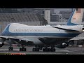 usaf air force one arrived to itami airport itm rjoo after heavy rain. june 27 2019