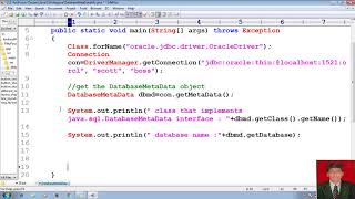 71 Advanced Java Tutorial | JDBC | DatabaseMetaData | Java Database Connectivity | adv java