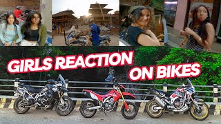 RUDE Traffic SANGA FIGHT PARYO || Girls Reacting Big Bikes || 1st ride on Tiger 900 Rallypro |