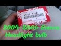 2001-2010 TOYOTA SIENNA HEADLIGHT BULB REPLACEMENT TUTORIAL