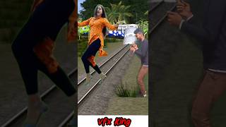 Funny cute dancing aunty stop thehigh-speed train #shortsfeed #trending #shorts