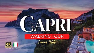 WALKING THE LUXURY HOTEL STREET IN CAPRI, ITALY 🇮🇹 4K