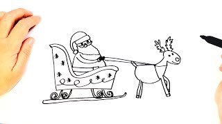 How to draw Santa Claus Sleigh | Easy Draw Tutorial