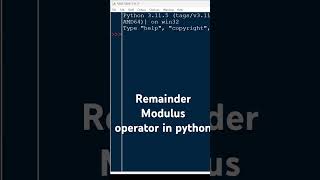 What is the purpose of % operator in Python? How does modulus operator work? #python #coding