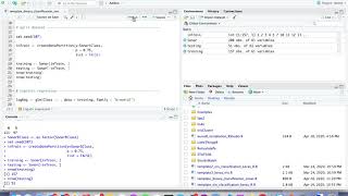 Binary classification, sonar dataset, glm