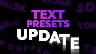 Text Presets for After Effects update
