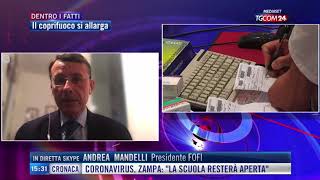 Andrea Mandelli, presidente della FOFI interviene a Dentro i Fatti Tgcom24