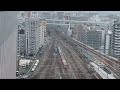 【電車】博多駅　つばめの杜ひろばから　電車がいっぱいくるよ