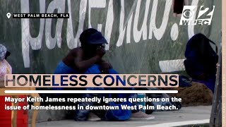 Mayor Keith James ignores questions about homeless crisis in West Palm Beach