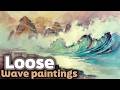 Painting Crashing Waves in Watercolor - An Intermediate Level Tutorial for Painting the Ocean